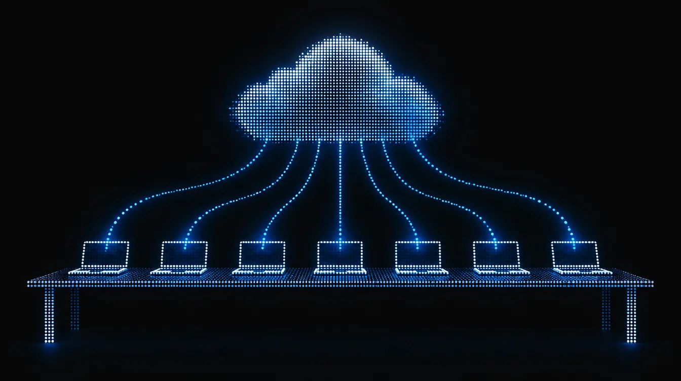 A team collaborating in the cloud
